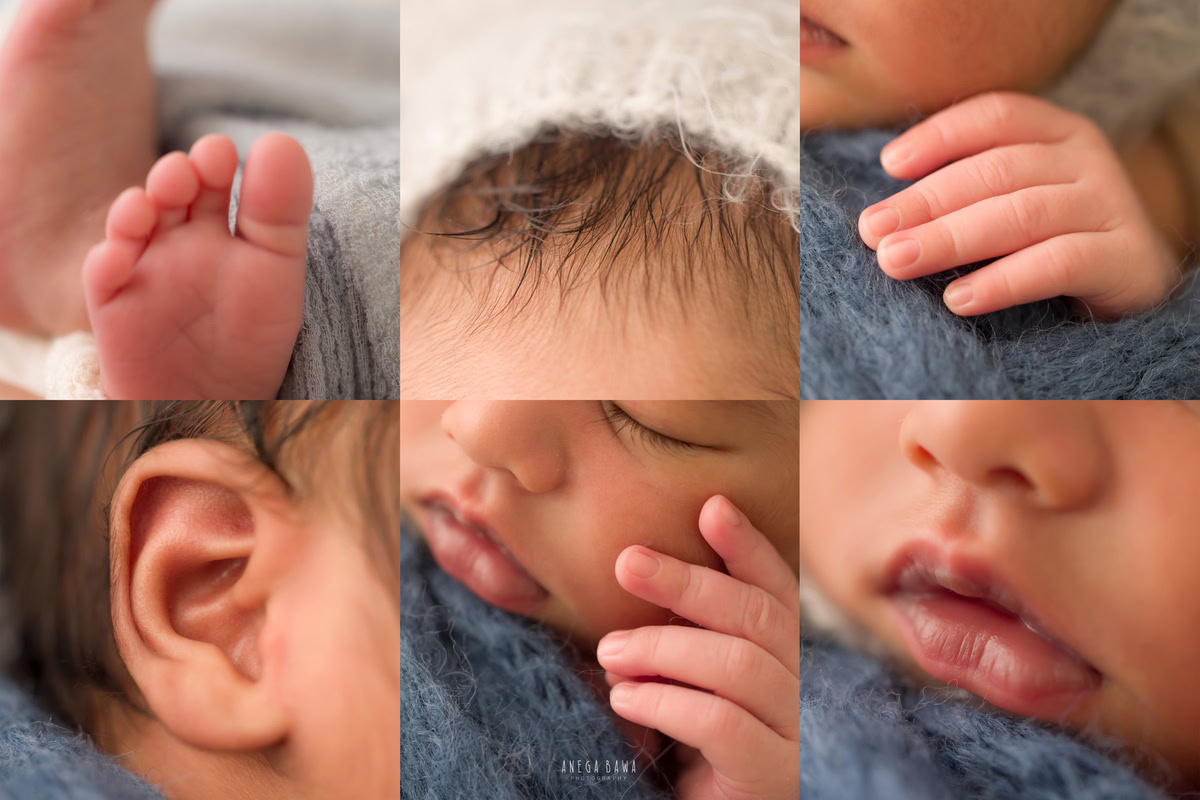 Newborn photographer in Delhi captures macro details. Photo by Anega Bawa Photography in Gurgaon Noida.